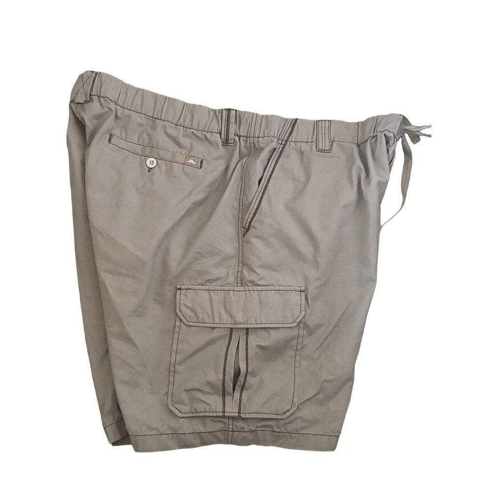 Tommy Bahama Hawaiian Cargo Short Relax Tan Cotton Size 2XL Stretch Mens